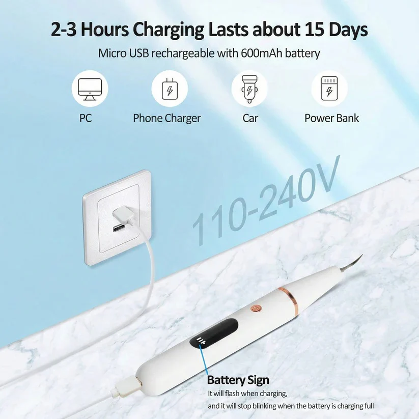 USB Rechargeable Dental Cleaning Kit with LED Light - Image 6