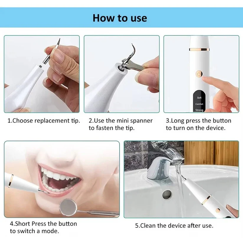 USB Rechargeable Dental Cleaning Kit with LED Light - Image 8