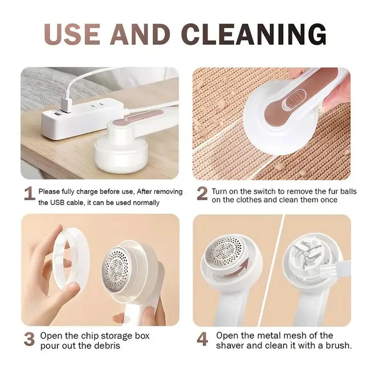 Electric Lint Remover with Rechargeable Battery for Garments and Upholstery - Image 3