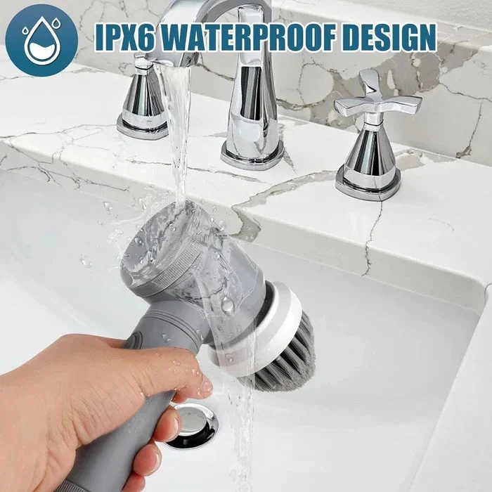 Cordless Electric Spin Scrubber with Interchangeable Brush Heads - Image 5