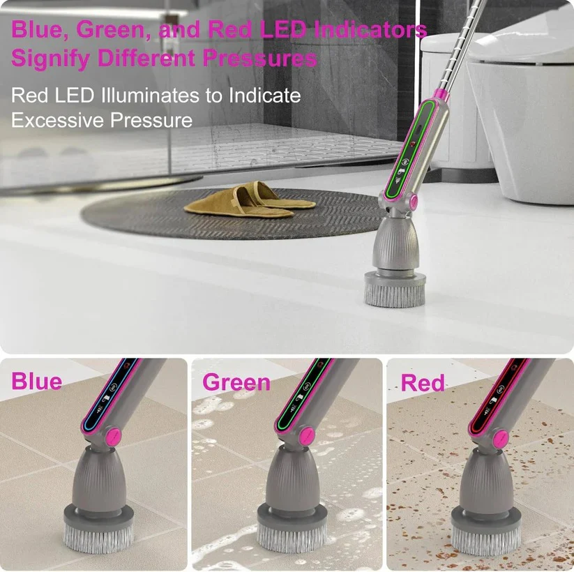 Electric Spin Scrubber with Rotating Brush Head and Adjustable Handle - Image 4