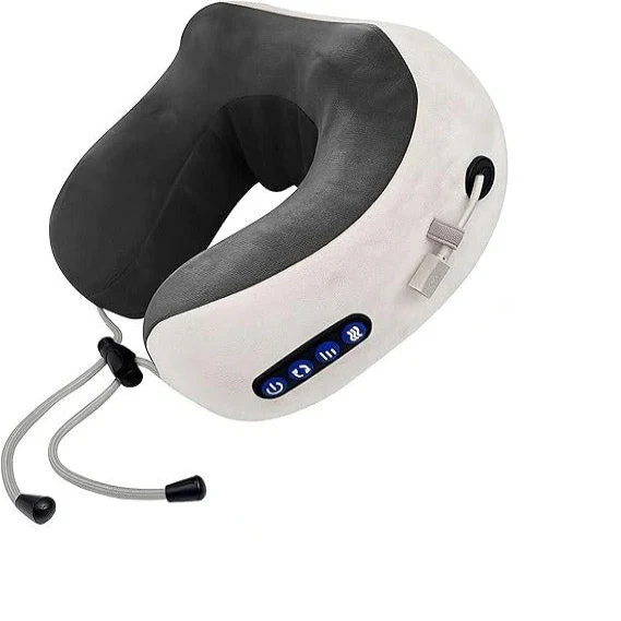 Ergonomic Travel Neck Pillow with Built-In Massager for Relaxation Support - Image 2