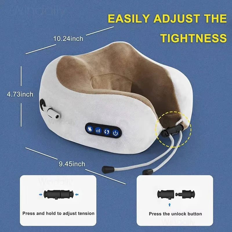 Ergonomic Travel Neck Pillow with Built-In Massager for Relaxation Support - Image 6