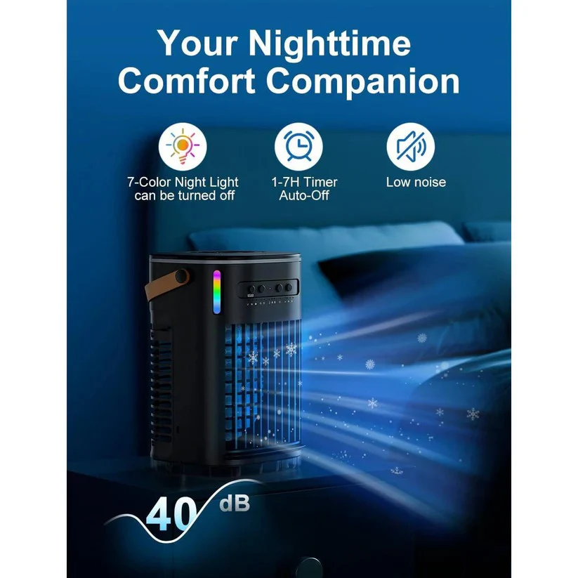 Portable Air Cooler Fan with 1.2L Water Tank and Remote Control - Image 3