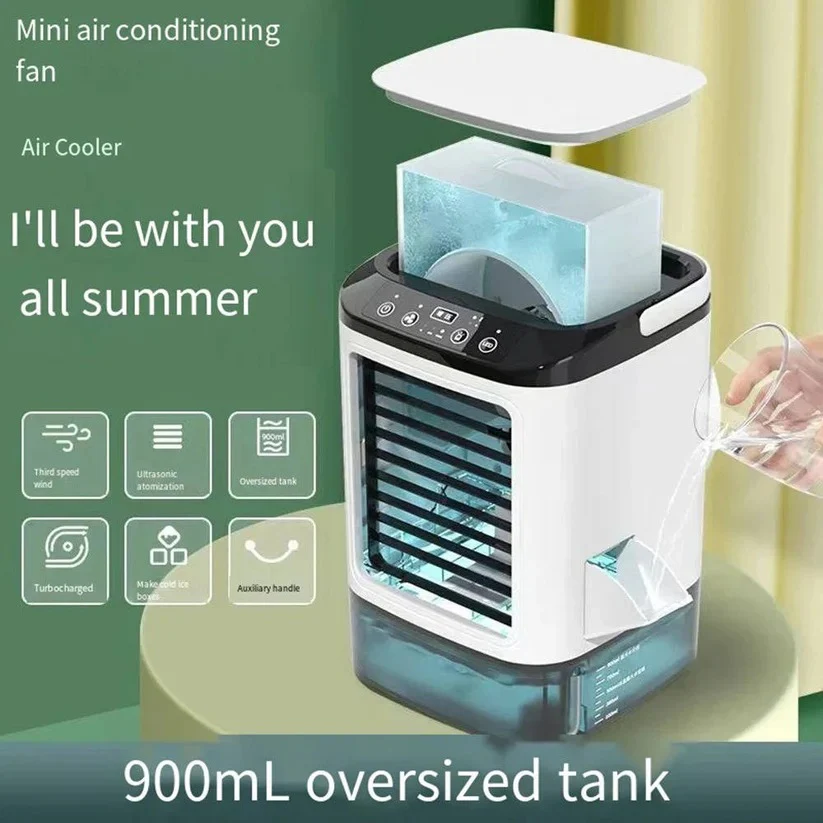 Portable Air Cooler Fan with 900ml Tank and 3 Speed Settings - Image 4