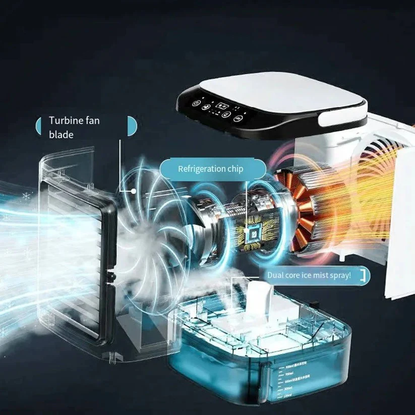 Portable Air Cooler Fan with 900ml Tank and 3 Speed Settings - Image 6
