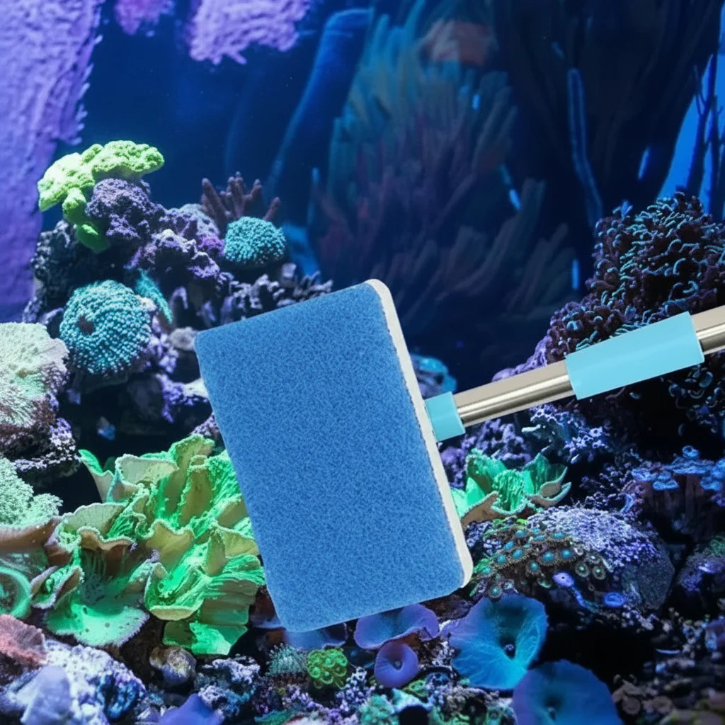 Extendable Aquarium Algae Scraper and Cleaner with 180 Degree Sponge - Image 2