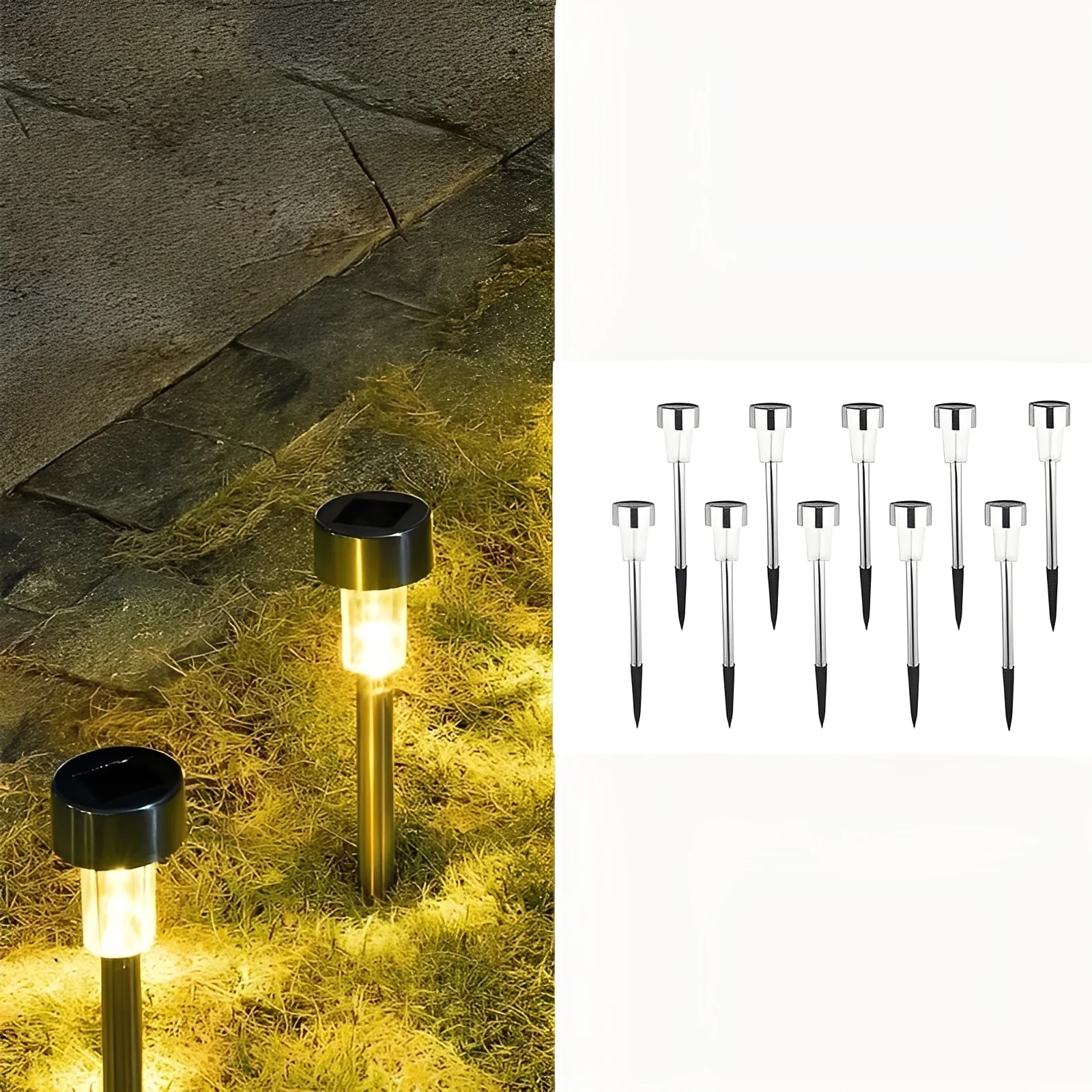 Solar Powered LED Fairy Lights for Garden and Yard Placement, Set of 10 - Image 5