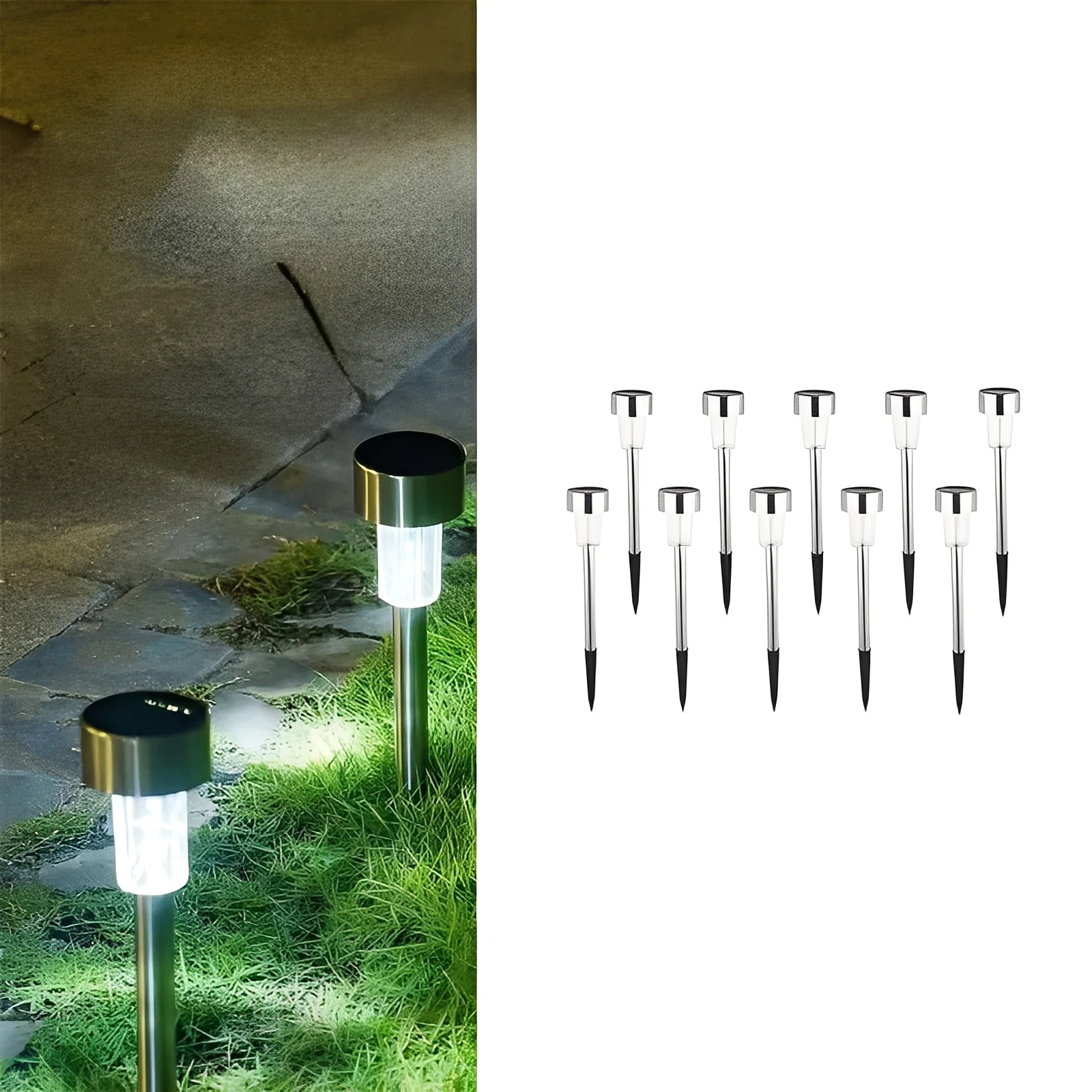 Solar Powered LED Fairy Lights for Garden and Yard Placement, Set of 10 - Image 6