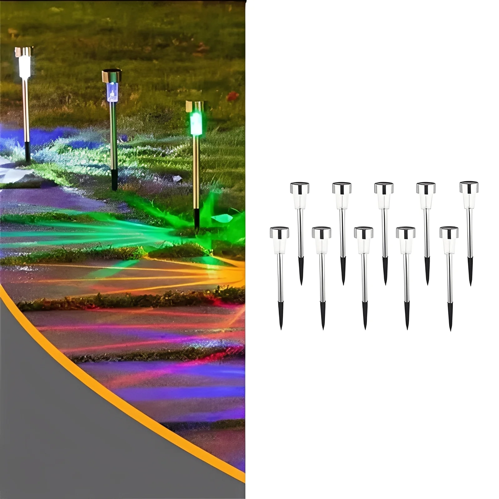 Solar Powered LED Fairy Lights for Garden and Yard Placement, Set of 10 - Image 7