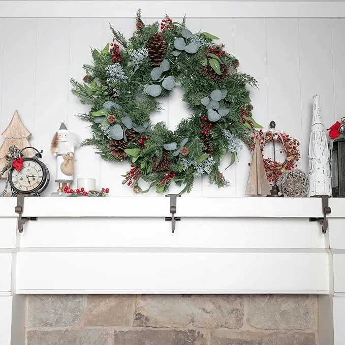 Adjustable Mantle Hook with Weighted Bases for Holiday Stockings and Greenery - Image 9