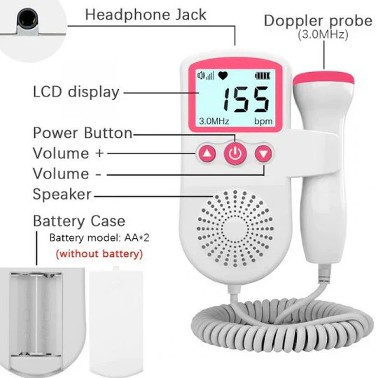 Fetal Doppler Heart Rate Monitor with Sound Detector - Image 6