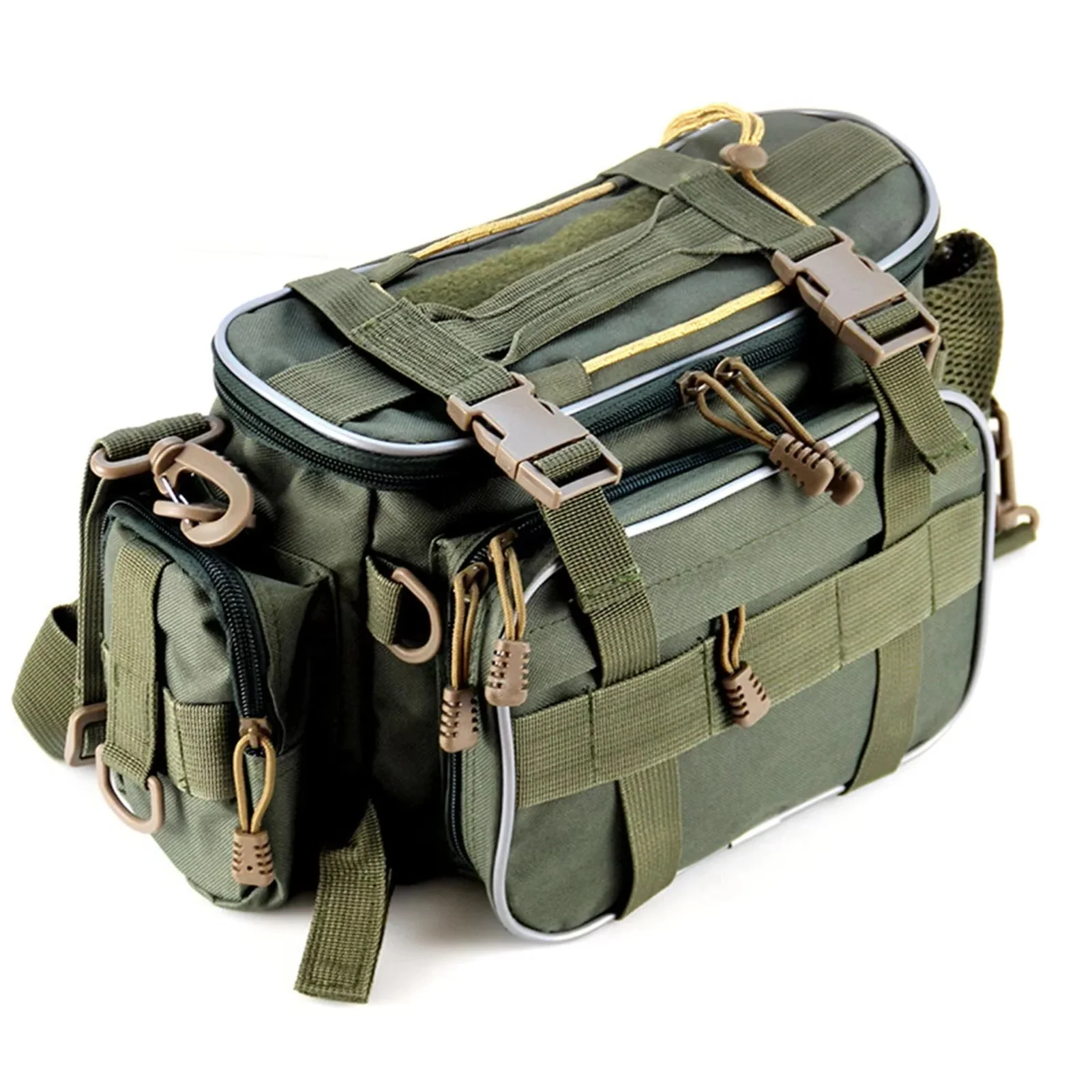 Fishing Gear Storage Bag with Multiple Compartments and Shoulder Strap - Image 4