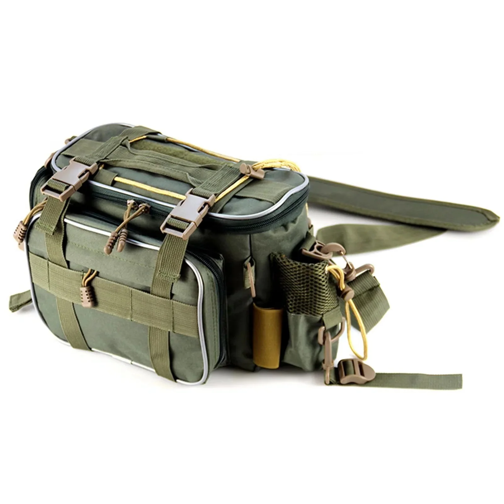 Fishing Gear Storage Bag with Multiple Compartments and Shoulder Strap - Image 5