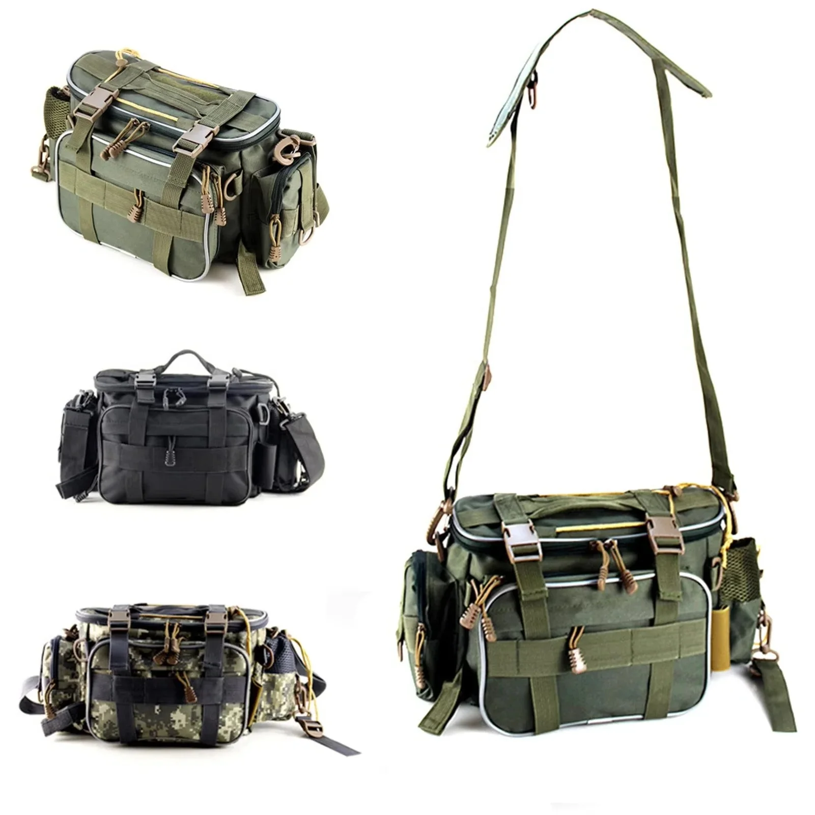 Fishing Gear Storage Bag with Multiple Compartments and Shoulder Strap - Image 6
