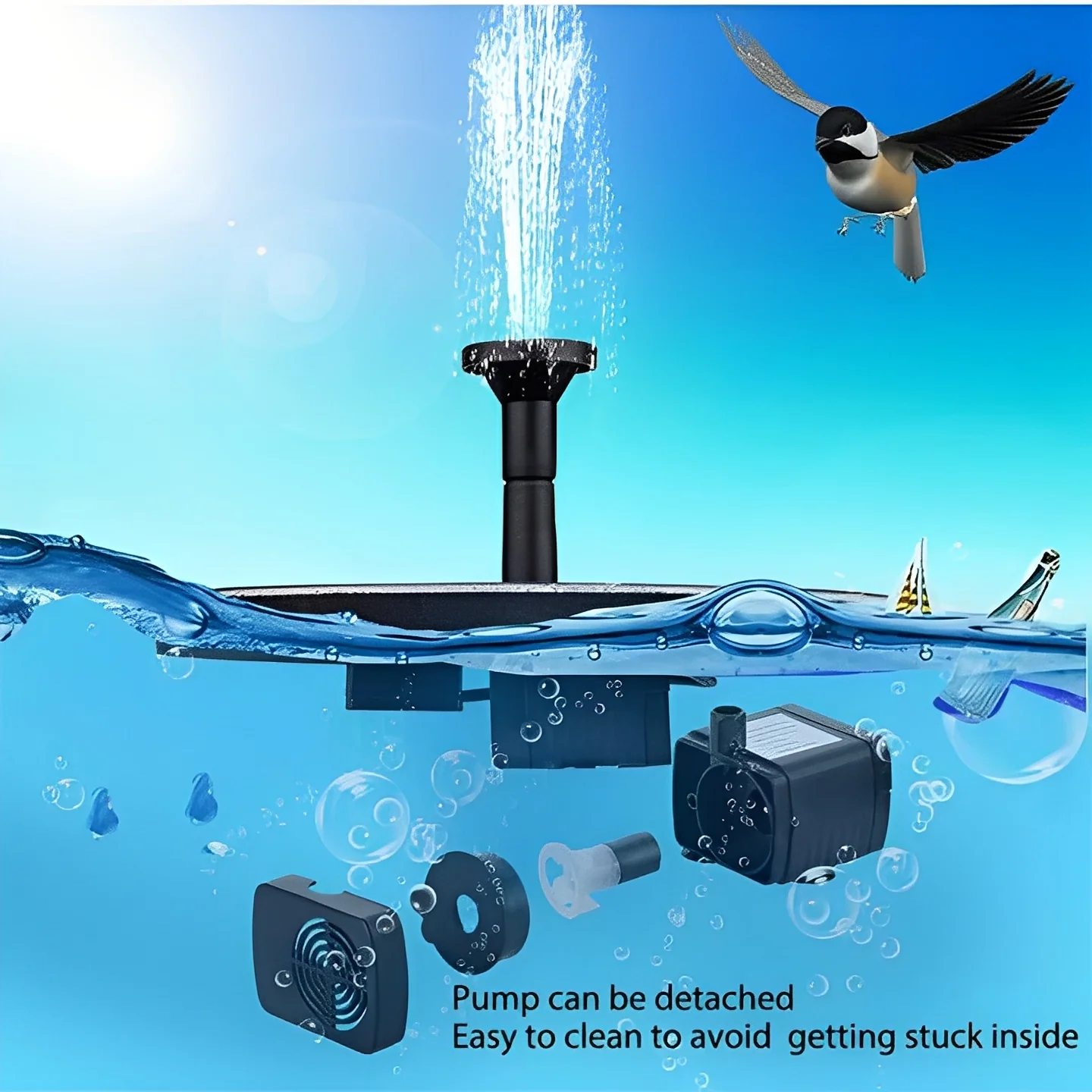 Floating Solar Water Pump for Garden Birdbaths and Pools - Image 3