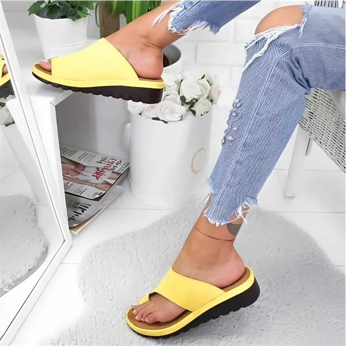 Slip On Sandals with Cushioned EVA Footbed - Image 3