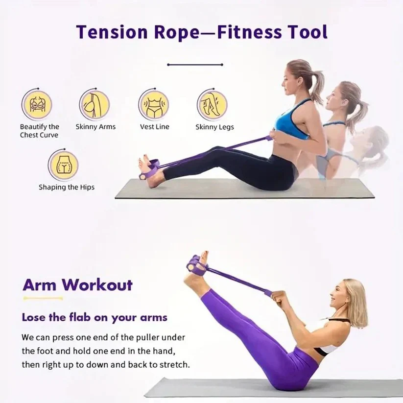 Foot Pedal Resistance Band with Detachable Handles for Home Gym Training - Image 6