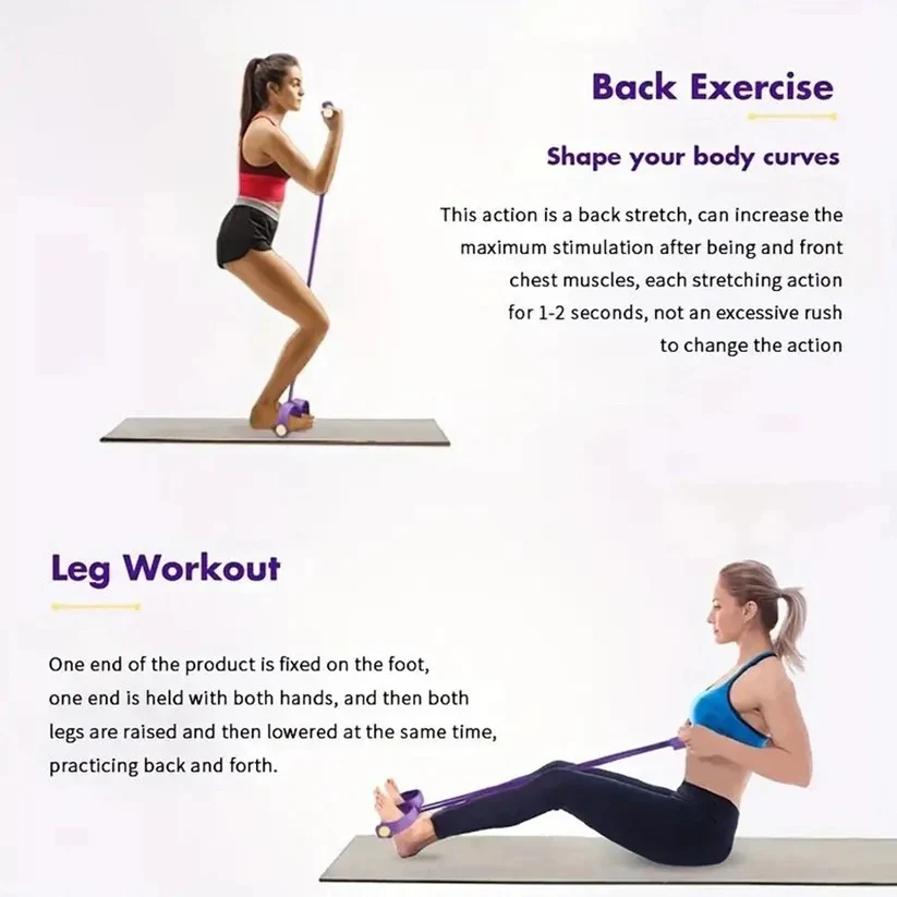 Foot Pedal Resistance Band with Detachable Handles for Home Gym Training - Image 7