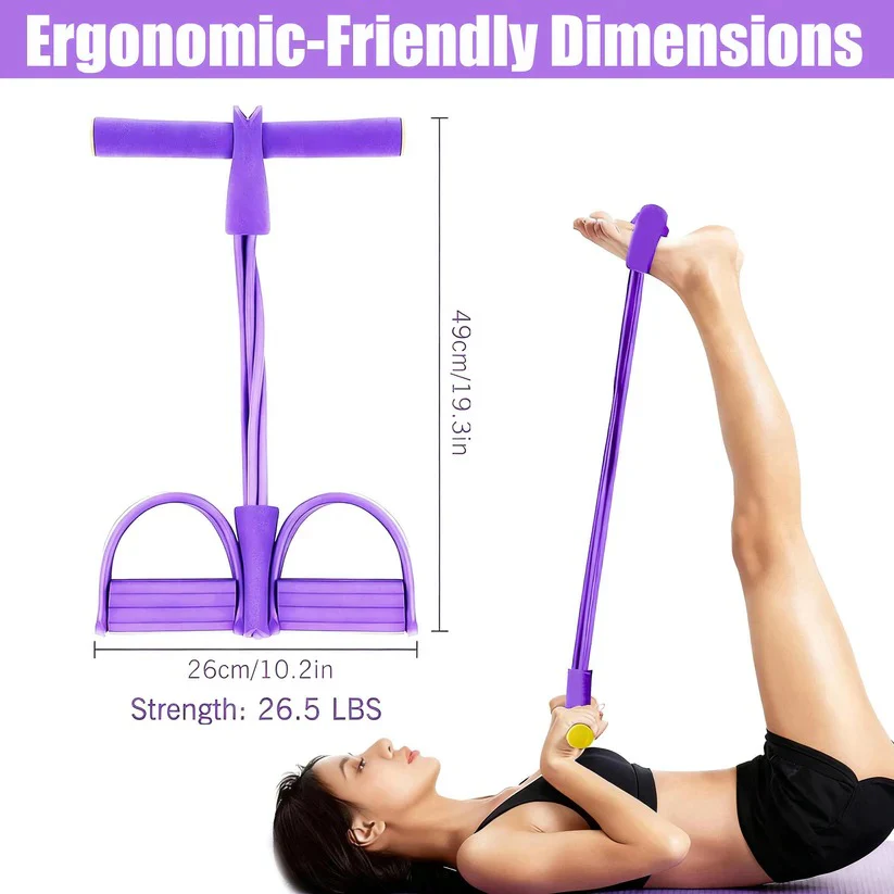 Foot Pedal Resistance Band with Detachable Handles for Home Gym Training - Image 9