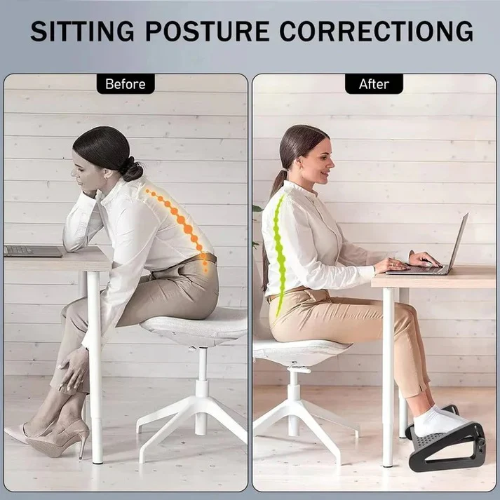 Adjustable Under Desk Foot Rest with Dual Texture Surface - Image 4