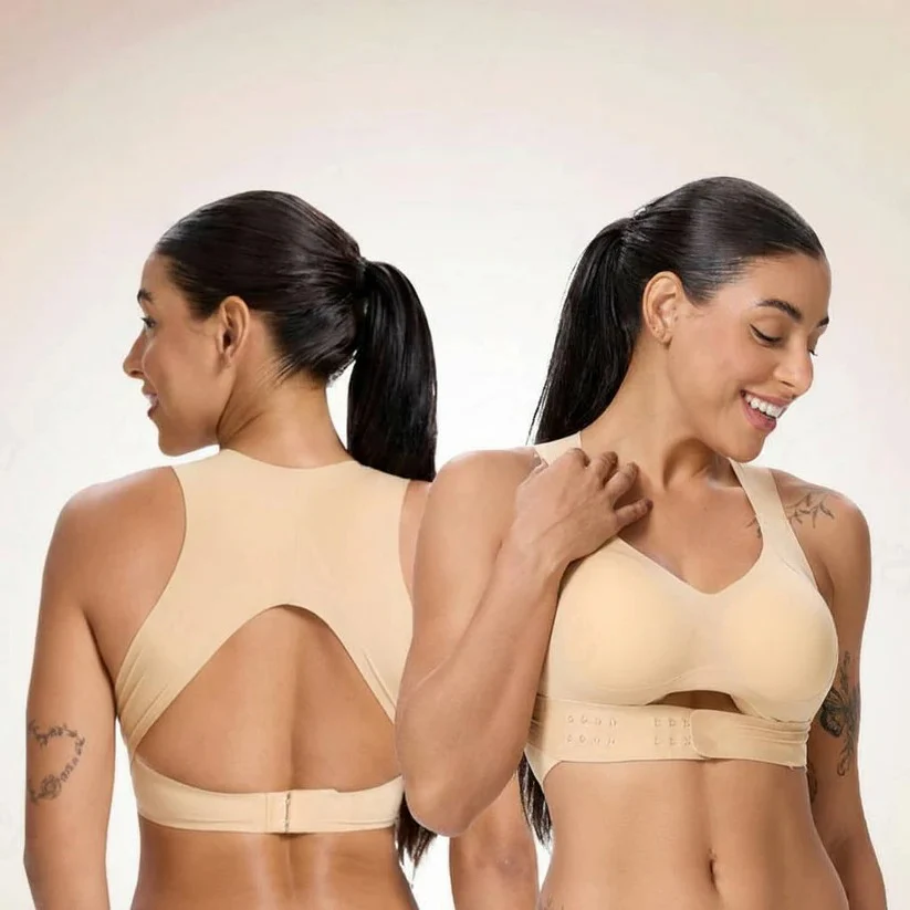 Full Coverage Wireless Sports Bra with Posture Support and Breathable Yoga Design - Image 3