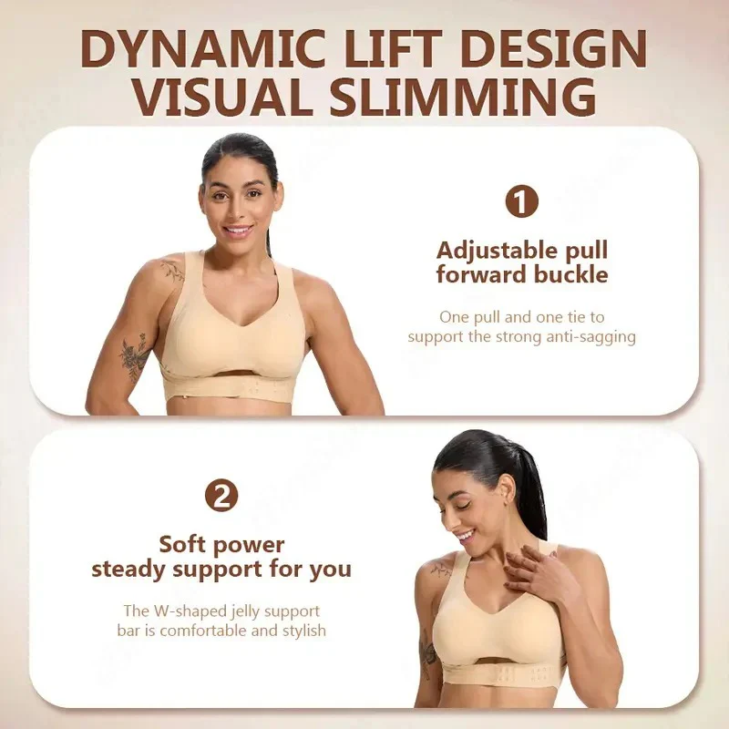 Full Coverage Wireless Sports Bra with Posture Support and Breathable Yoga Design - Image 5