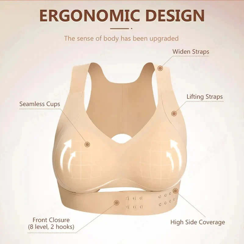 Full Coverage Wireless Sports Bra with Posture Support and Breathable Yoga Design - Image 7