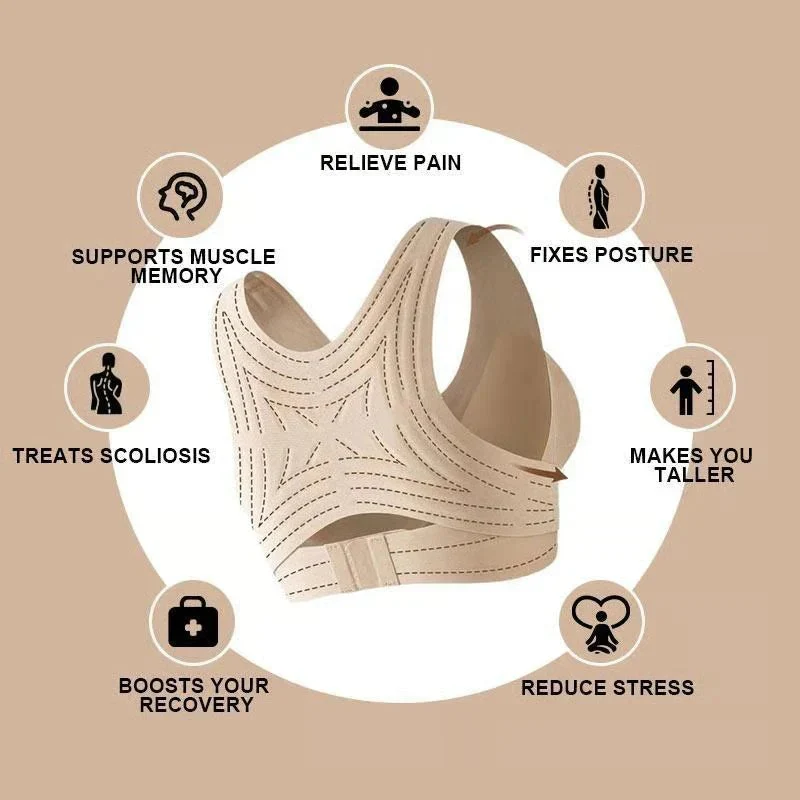 Full Coverage Wireless Sports Bra with Posture Support and Breathable Yoga Design - Image 8
