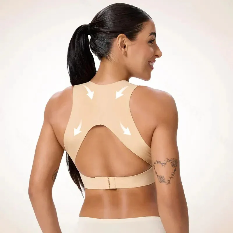Full Coverage Wireless Sports Bra with Posture Support and Breathable Yoga Design - Image 9