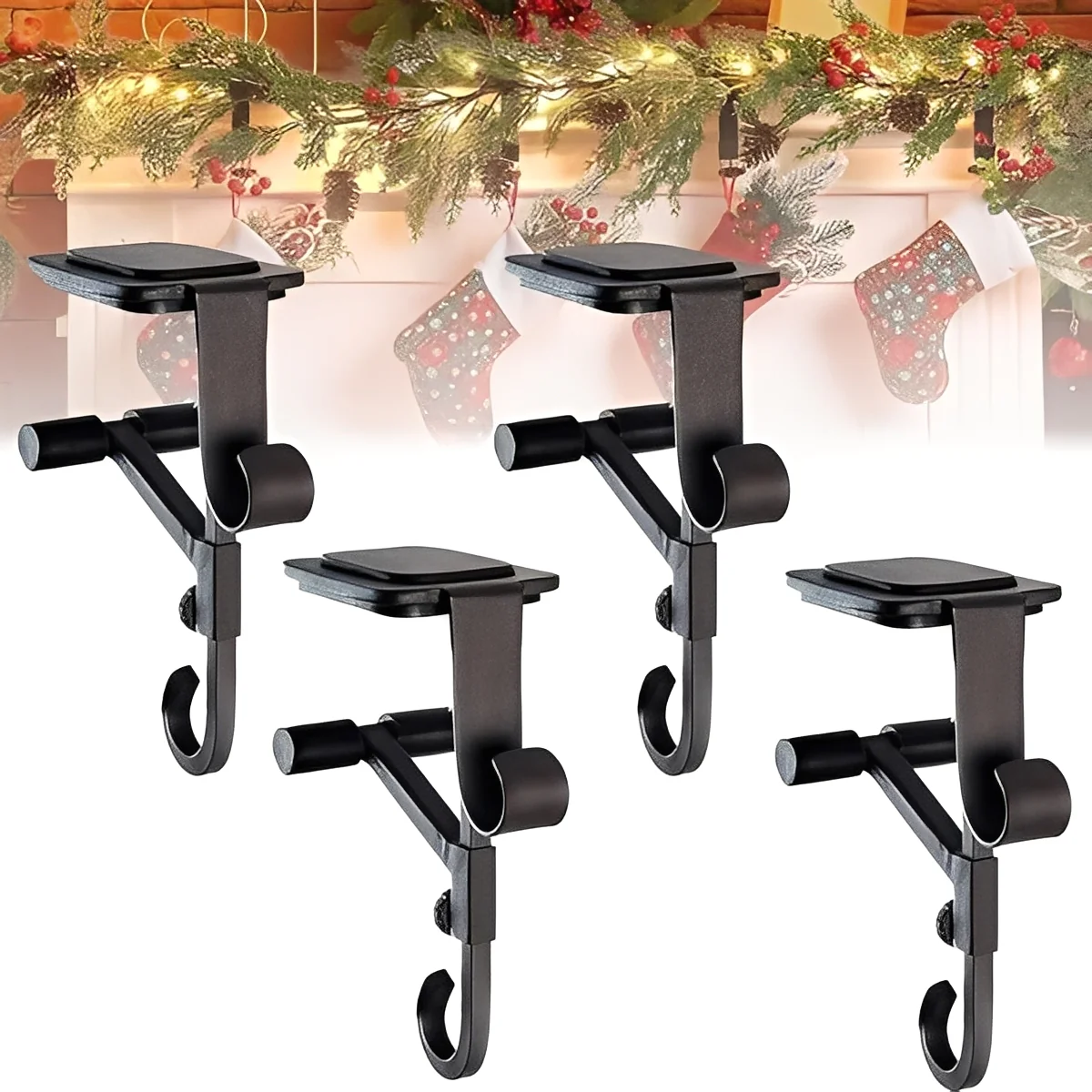 Garland and Stocking Mantel Hangers 2-in-1 Adjustable Design - Image 3