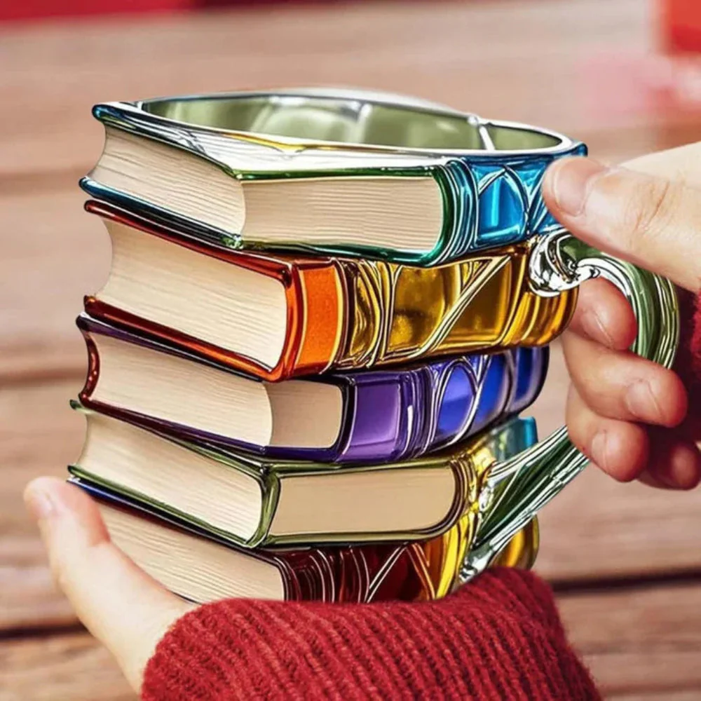 Borosilicate Glass Book Mug with Textured Design, 12oz Capacity - Image 4