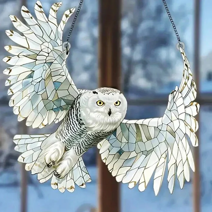 Rainbow Prism Glass Suncatcher for Windows, Decorative Bird and Owl Designs - Image 3