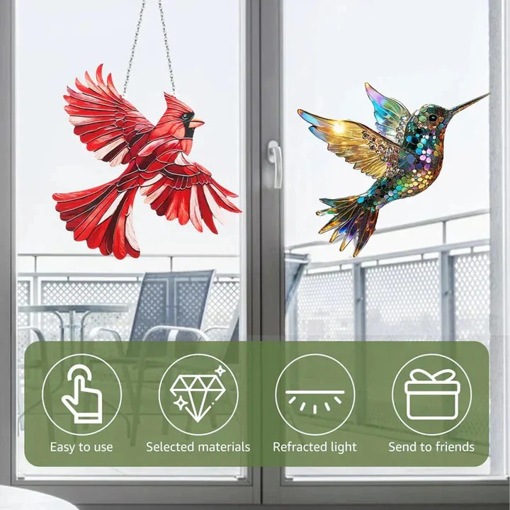 Rainbow Prism Glass Suncatcher for Windows, Decorative Bird and Owl Designs - Image 8