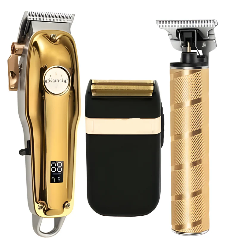 Gold Hair Clipper 7 Piece Set for Men with Adjustable Blades - Image 2