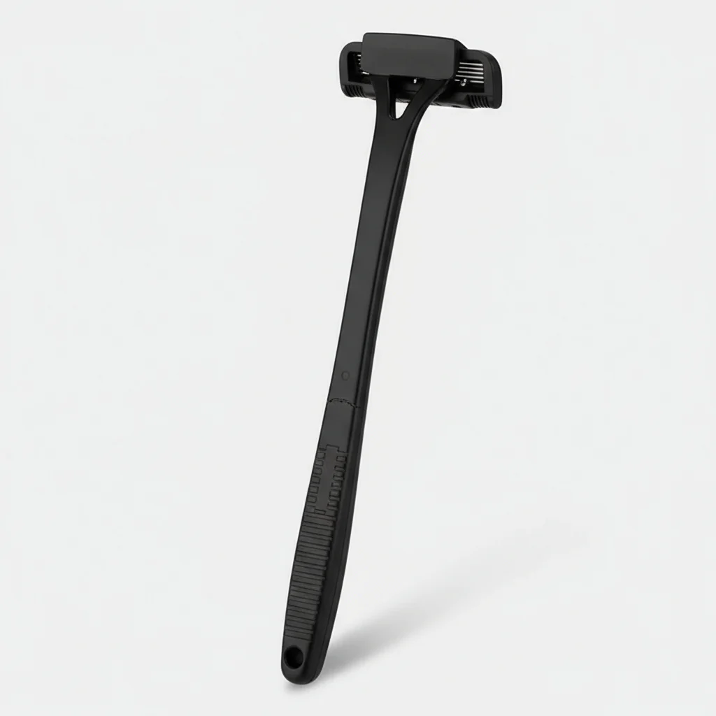 Dual Blade Back Shaver for Men, Manual Groomer with Folding Handle