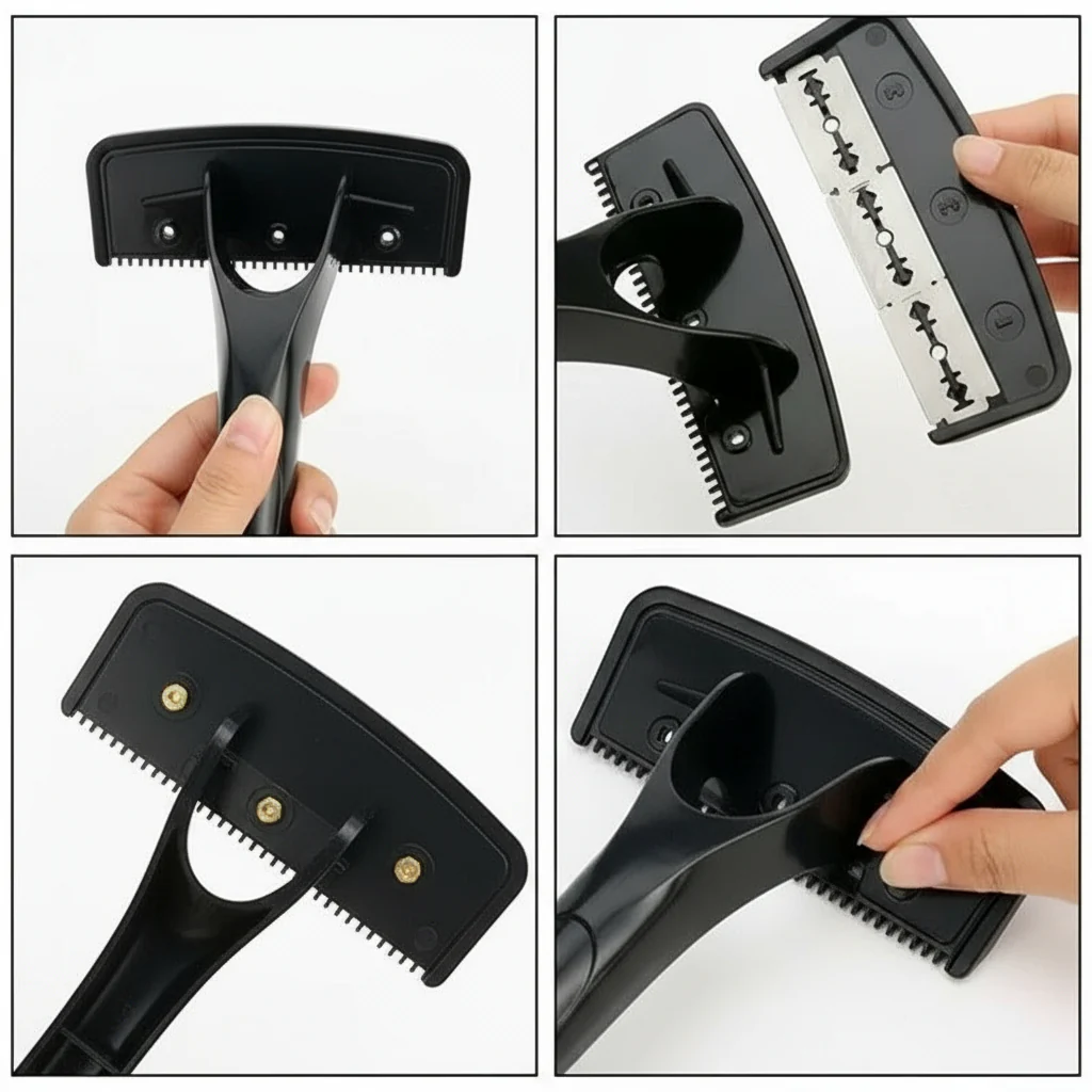 Dual Blade Back Shaver for Men, Manual Groomer with Folding Handle - Image 3