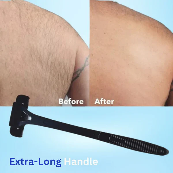Dual Blade Back Shaver for Men, Manual Groomer with Folding Handle - Image 6