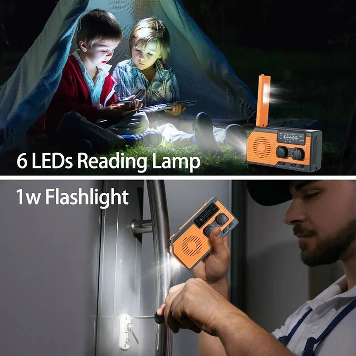 Solar and Hand Crank Radio with 5000mAh Battery Power Bank - Image 5