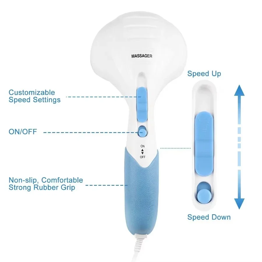 Dual Vibration Handheld Electric Massager with Adjustable Intensity - Image 3