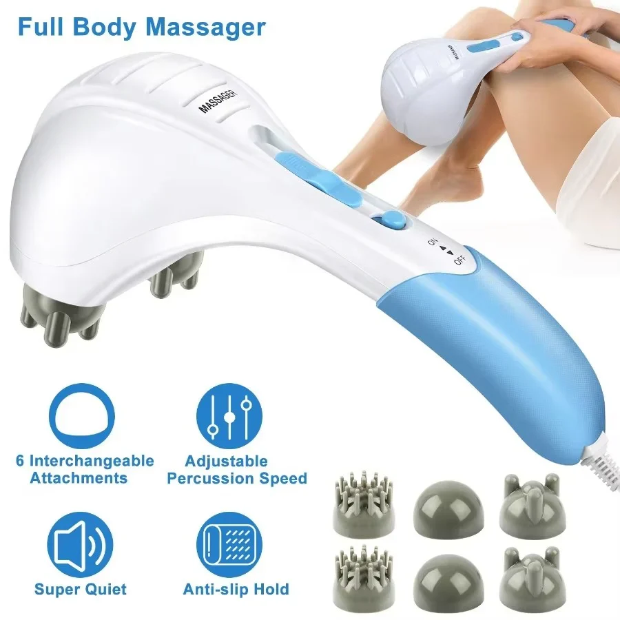 Dual Vibration Handheld Electric Massager with Adjustable Intensity - Image 4