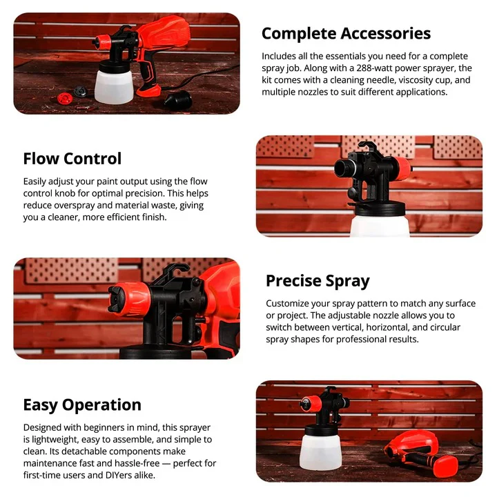 Cordless Handheld Paint Sprayer With Adjustable Spray Settings - Image 7