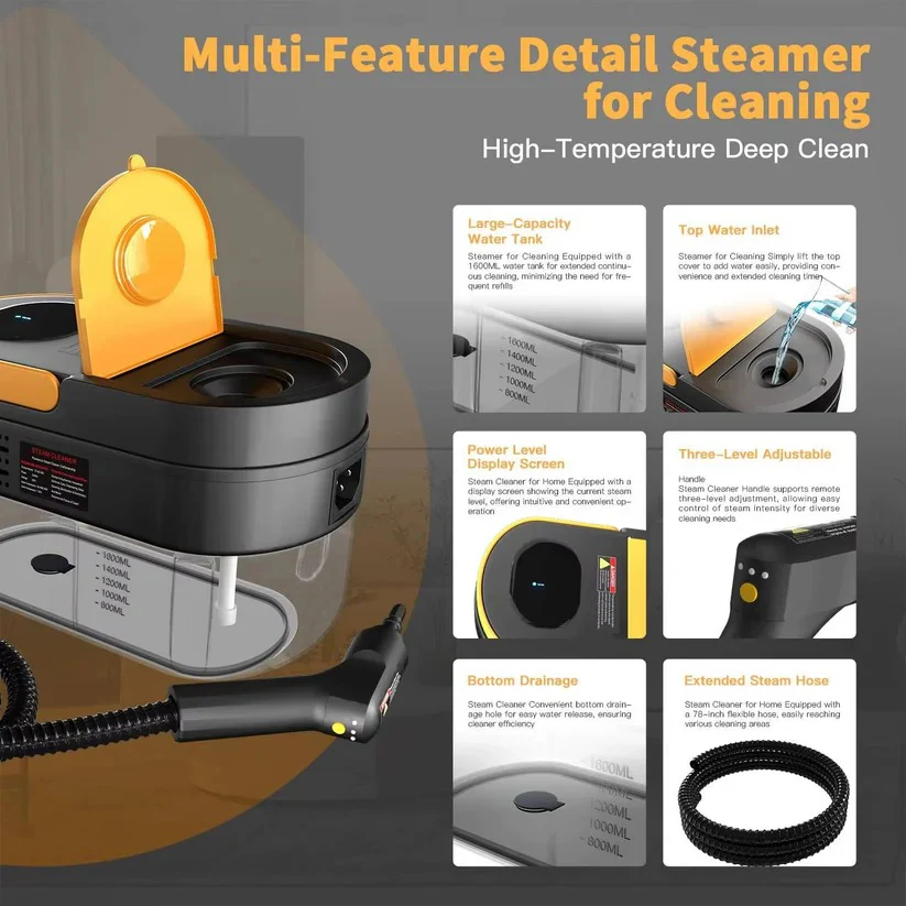 Handheld Steam Cleaner for Home and Car Use on Tile, Grout and Floor Surfaces - Image 2