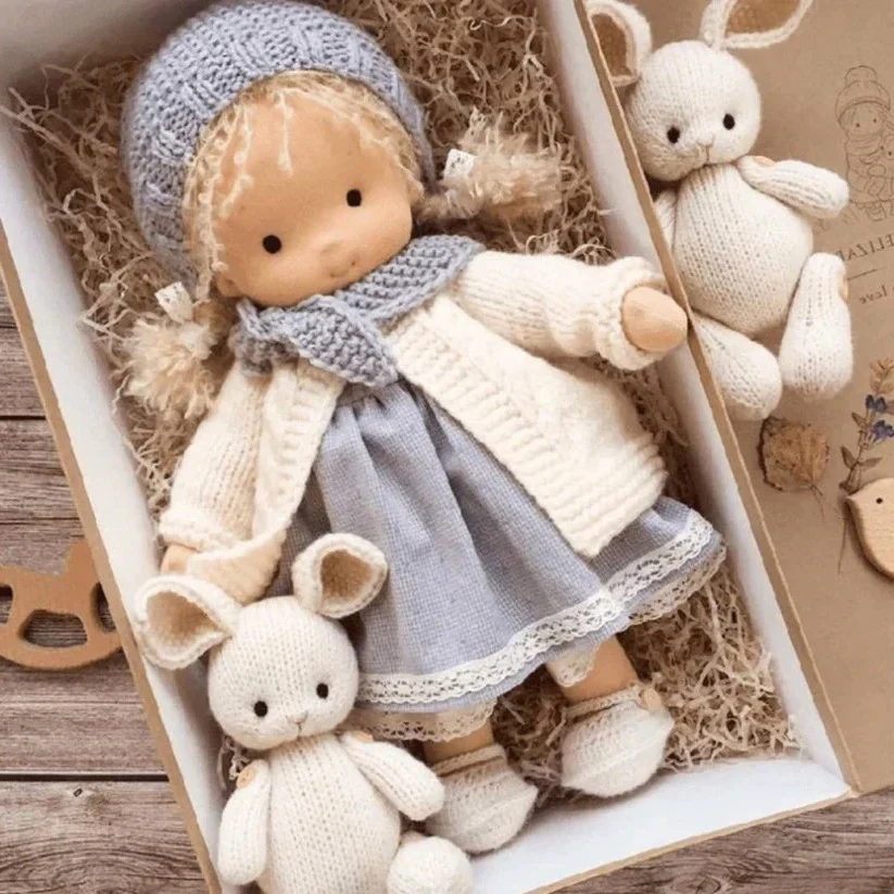 Handmade Waldorf Cotton Doll with Soft and Durable Construction - Image 2