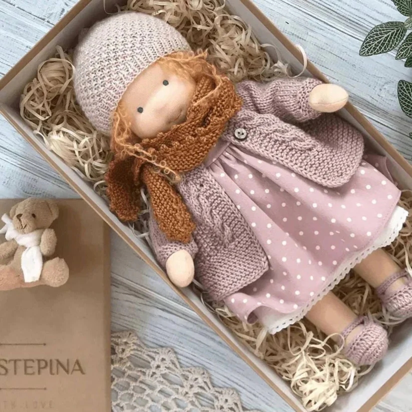 Handmade Waldorf Cotton Doll with Soft and Durable Construction - Image 3