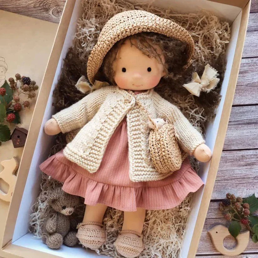 Handmade Waldorf Cotton Doll with Soft and Durable Construction - Image 6