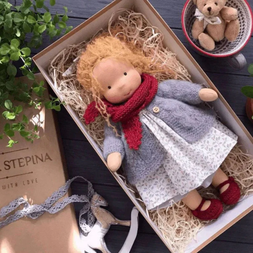 Handmade Waldorf Cotton Doll with Soft and Durable Construction - Image 7