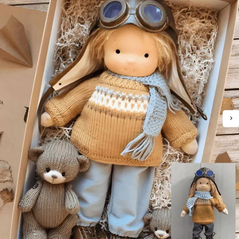 Handmade Waldorf Cotton Doll with Soft and Durable Construction - Image 8