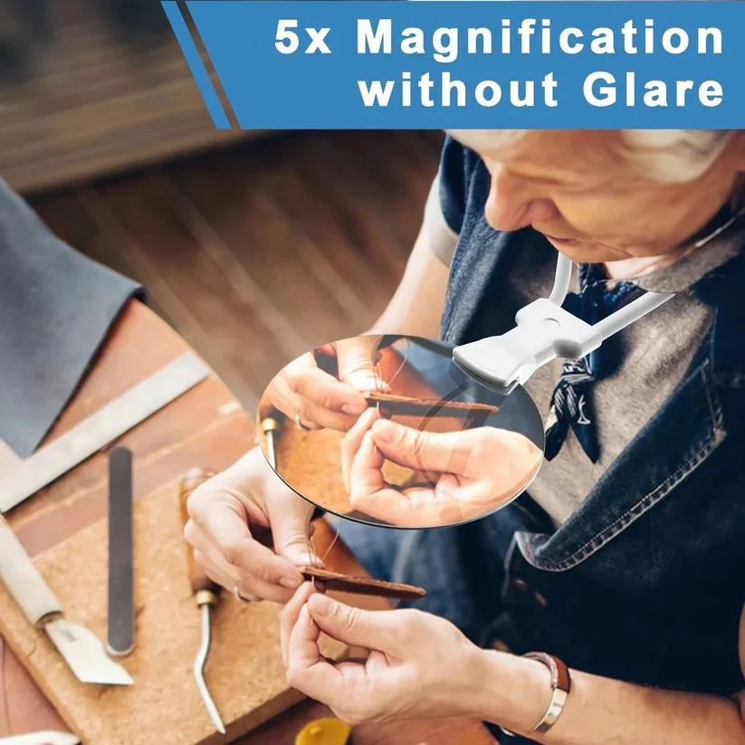Hands Free Neck Magnifying Glass with 5X Magnification - Image 5