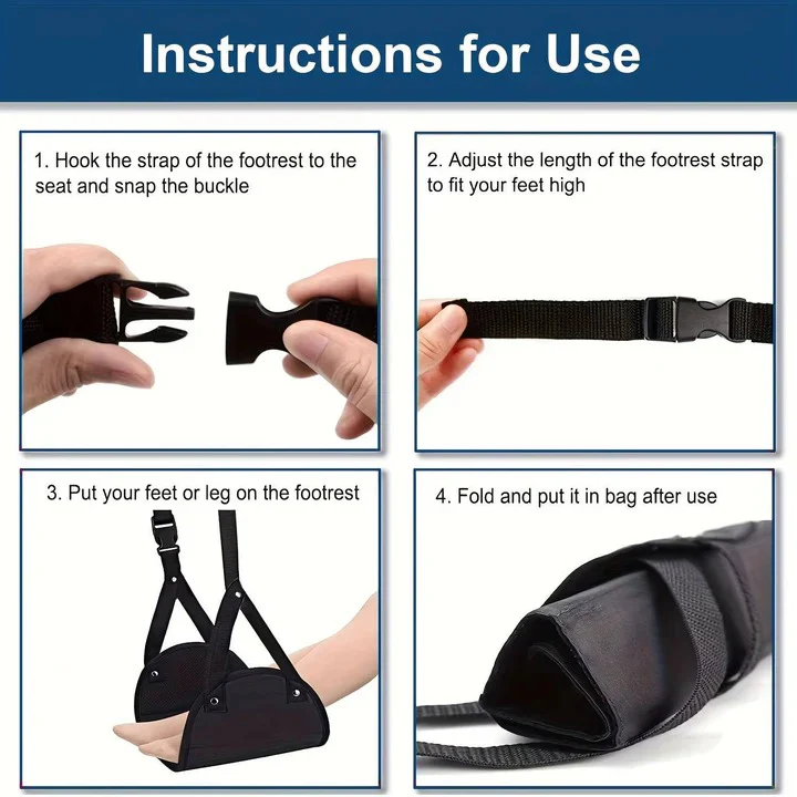 Hanging Foot Rest With Adjustable Straps, Set of 2 - Image 5